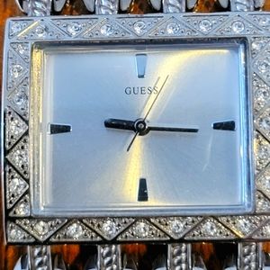 Silver tone stainless steel Guess bracelet watch